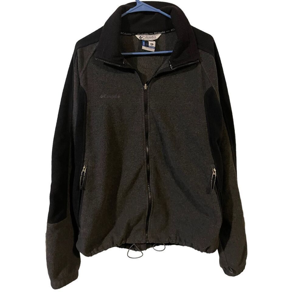 Columbia Mens Black Gray Core Interchange Sportswear Fleece Jacket Size XL